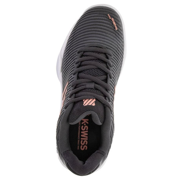96613-009 K-Swiss Women's Hypercourt Express 2 Tennis Shoes (Asphalt/White/Peach Amber)