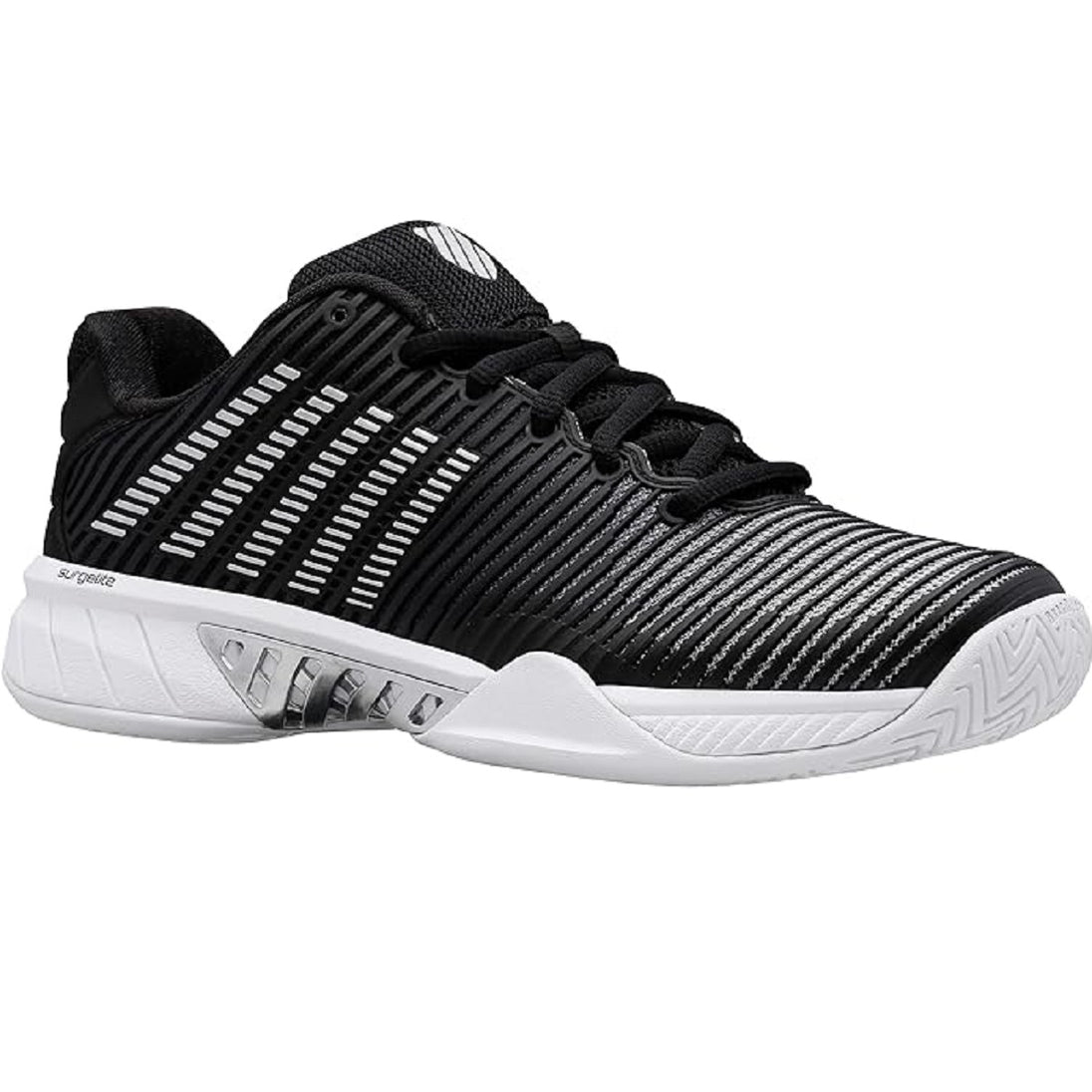 96613-085 K-Swiss Women's Hypercourt Express 2 Tennis Shoes (Black/White/Silver)