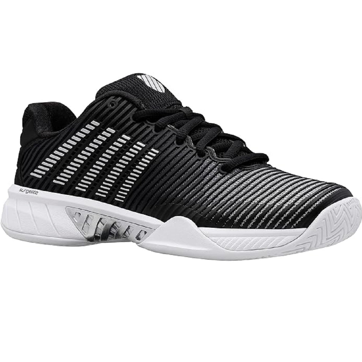 96613-085 K-Swiss Women's Hypercourt Express 2 Tennis Shoes (Black/White/Silver)