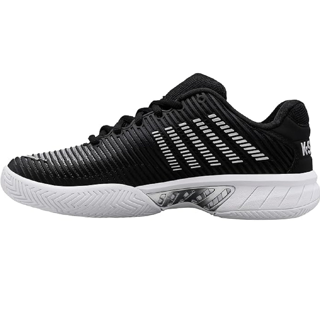 96613-085 K-Swiss Women's Hypercourt Express 2 Tennis Shoes (Black/White/Silver)