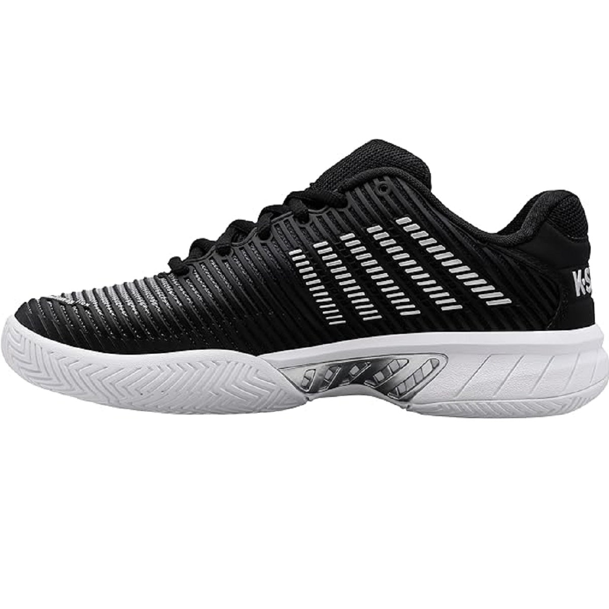 96613-085 K-Swiss Women's Hypercourt Express 2 Tennis Shoes (Black/White/Silver)