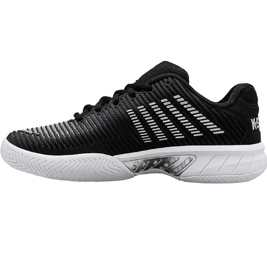 96613-085 K-Swiss Women's Hypercourt Express 2 Tennis Shoes (Black/White/Silver)