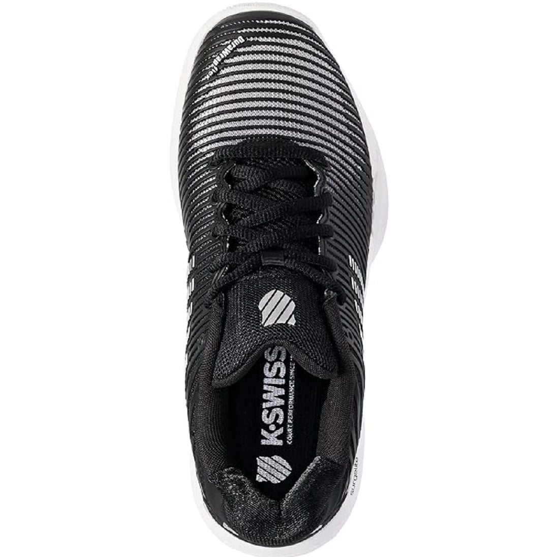96613-085 K-Swiss Women's Hypercourt Express 2 Tennis Shoes (Black/White/Silver)