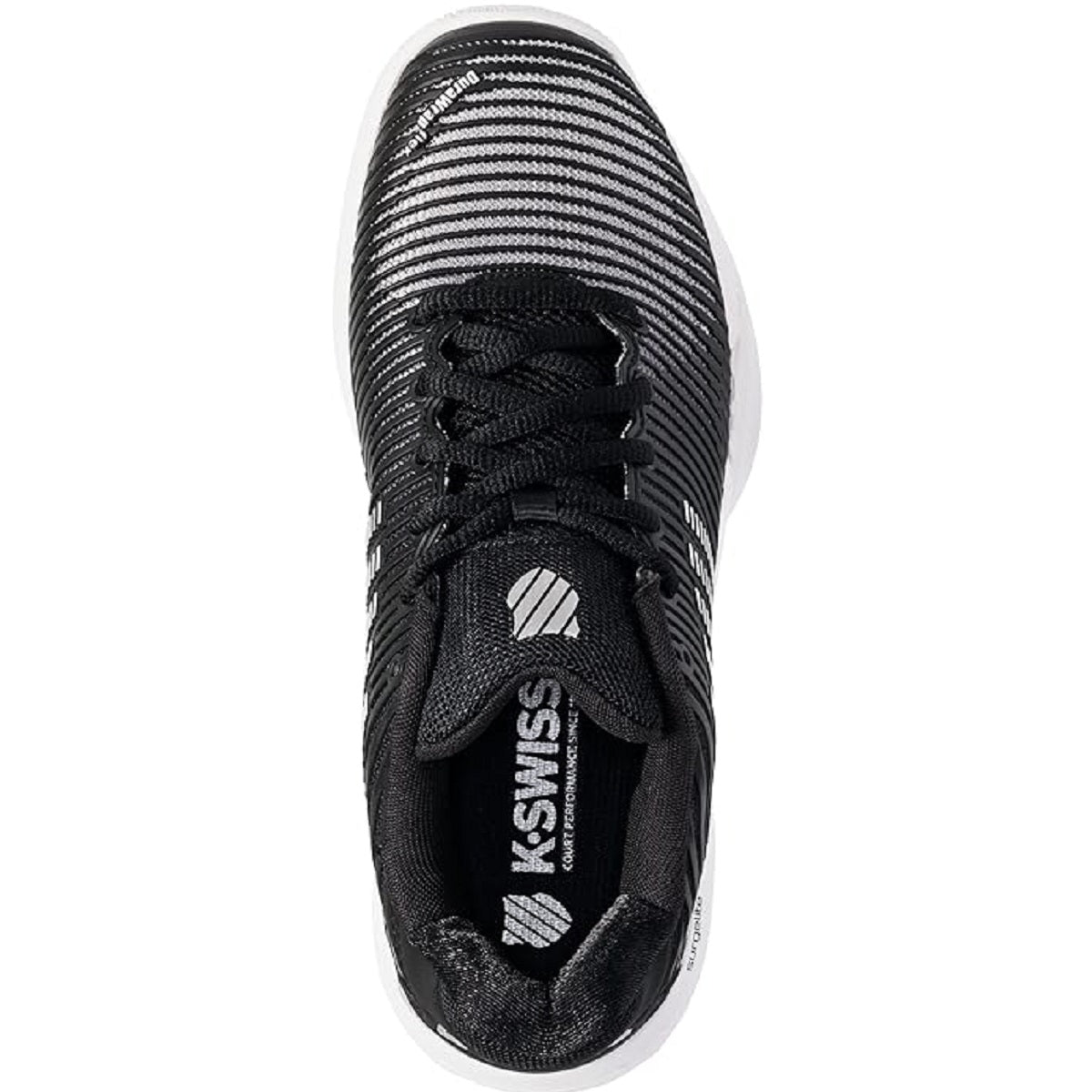 96613-085 K-Swiss Women's Hypercourt Express 2 Tennis Shoes (Black/White/Silver)