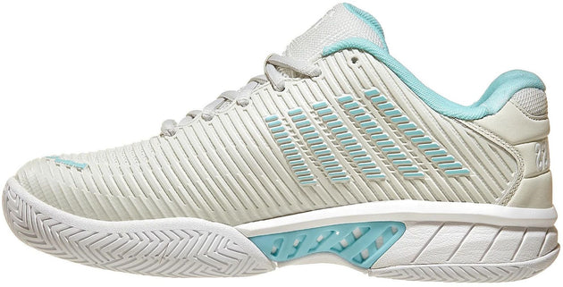 96613-089 K-Swiss Women's Hypercourt Express 2 Tennis Shoes (Vaporous Gray/White/Blue Glow)