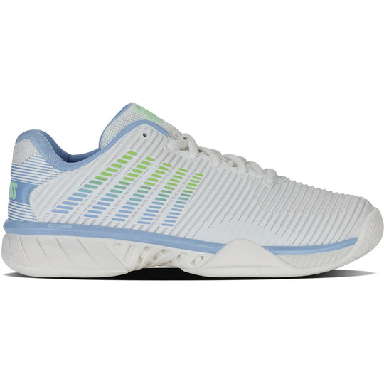 96613-126 K-Swiss Women’s Hypercourt Express 2 Tennis Shoes (Lucent White Dutch Canal Paradise Green)