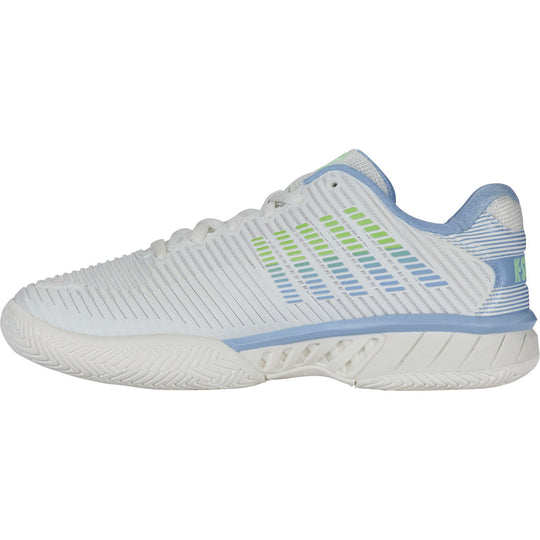 96613-126 K-Swiss Women’s Hypercourt Express 2 Tennis Shoes (Lucent White Dutch Canal Paradise Green)