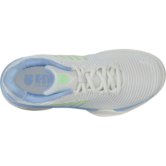 96613-126 K-Swiss Women’s Hypercourt Express 2 Tennis Shoes (Lucent White Dutch Canal Paradise Green)