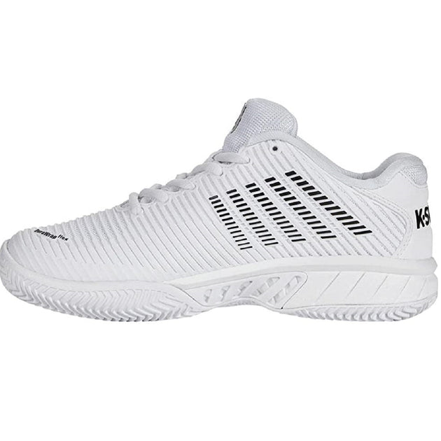 96614-102 K-Swiss Women's Hypercourt Express 2 HB Clay Court Tennis Shoes (White/Black) - Left