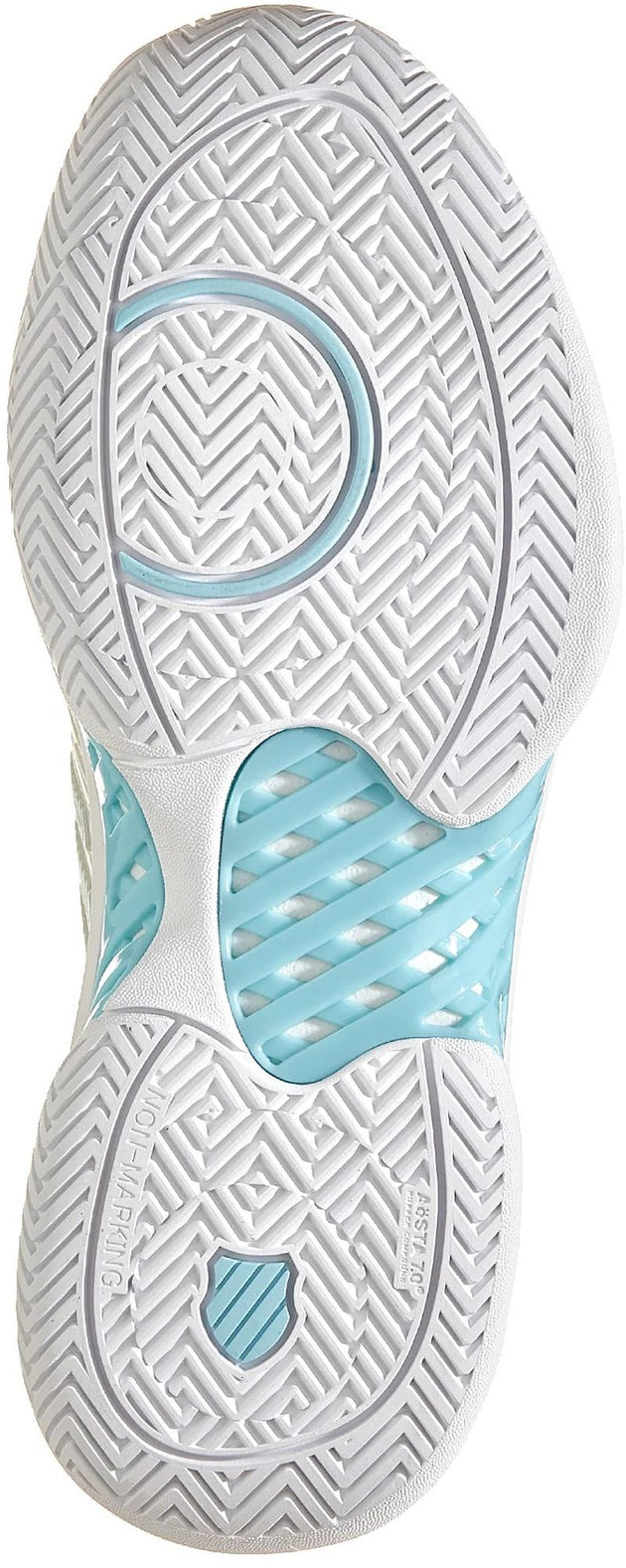 96807-089 K-Swiss Women's Wide Hypercourt Express 2 Tennis Shoes (Gray/White/Blue Glow)