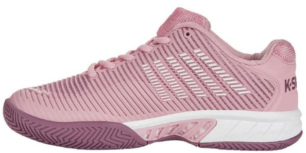 96807-641 K-Swiss Women's Hypercourt Express 2 Wide Tennis Shoes (Pink/Grape Nectar/Orchid Haze)