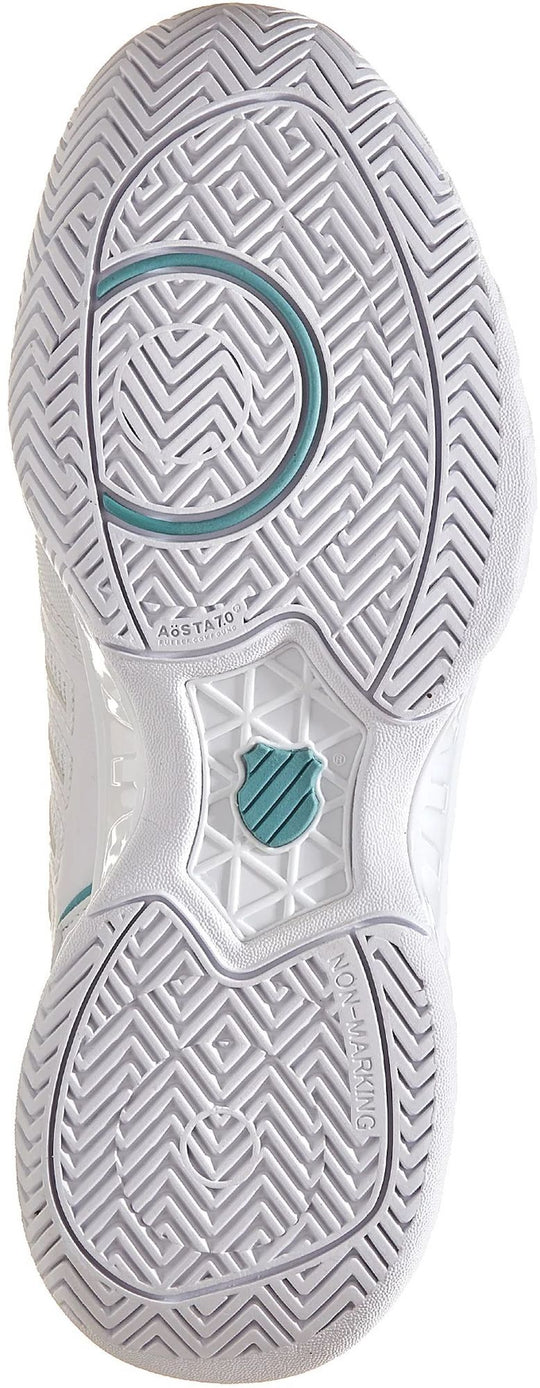 96989-109 K-Swiss Women's Bigshot Light 4 Tennis Shoes (Blanc De Blanc/Nile Blue/Desert Flower)