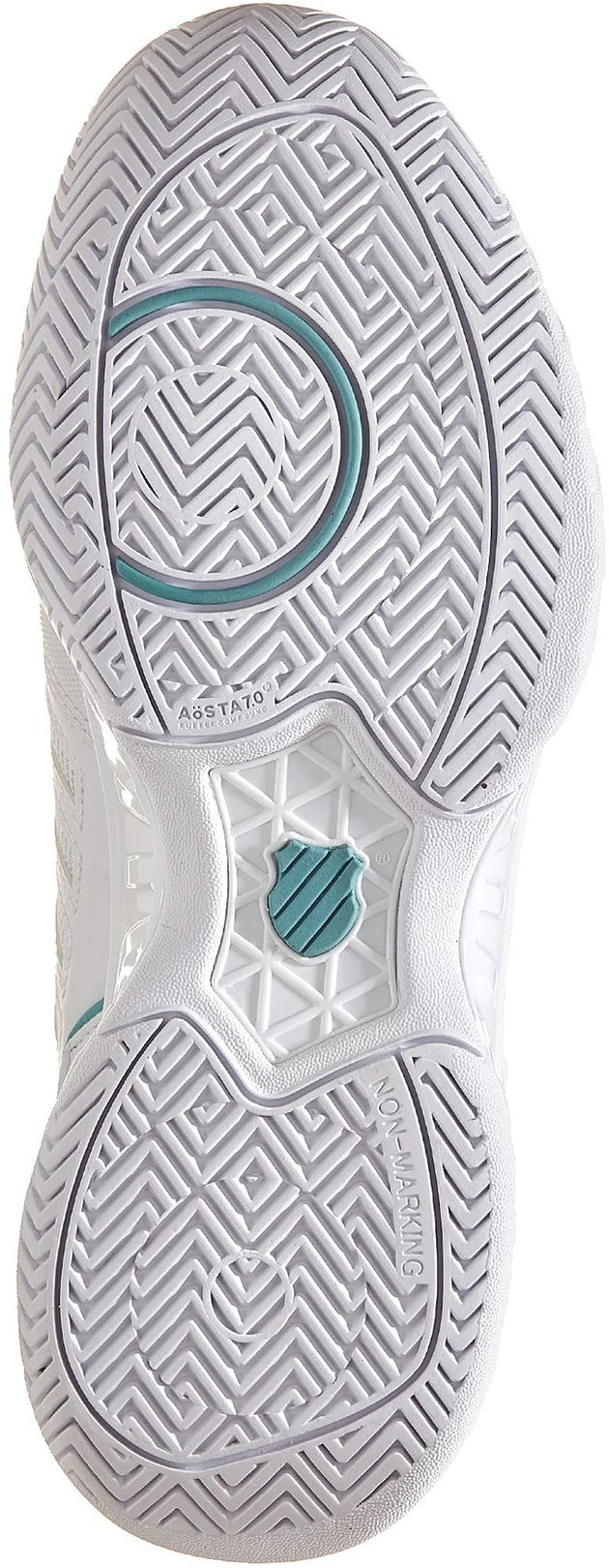 96989-109 K-Swiss Women's Bigshot Light 4 Tennis Shoes (Blanc De Blanc/Nile Blue/Desert Flower)