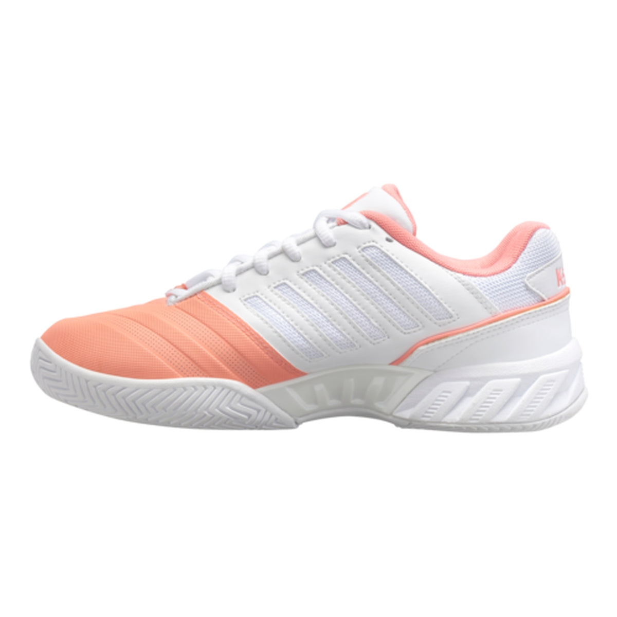96989-683 K-Swiss Women's Bigshot Light 4 Tennis Shoes (Peach Amber/White/Asphalt)