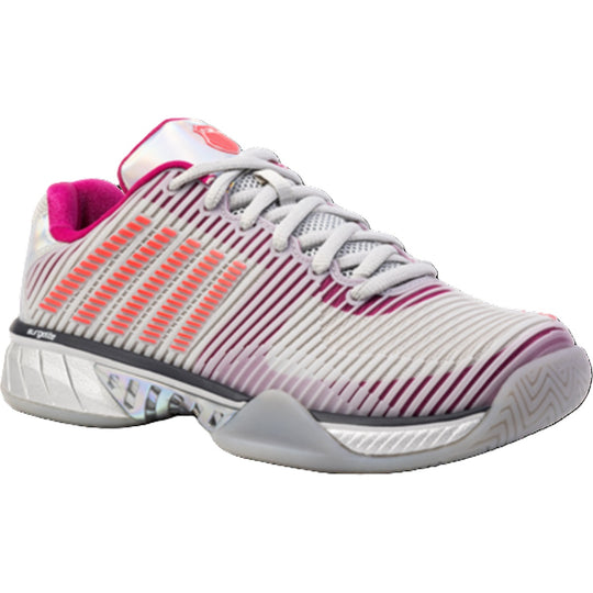 97382-093 K-Swiss Women's Hypercourt Express 2 X Lucky N Love Tennis Shoes (Harbor Mist/Silver) - Angled Right