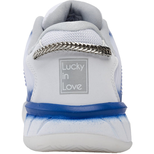 97382-110 K-Swiss Women's Hypercourt Express 2X Lucky N Love Tennis Shoes (White/Electric Blue/Silver)