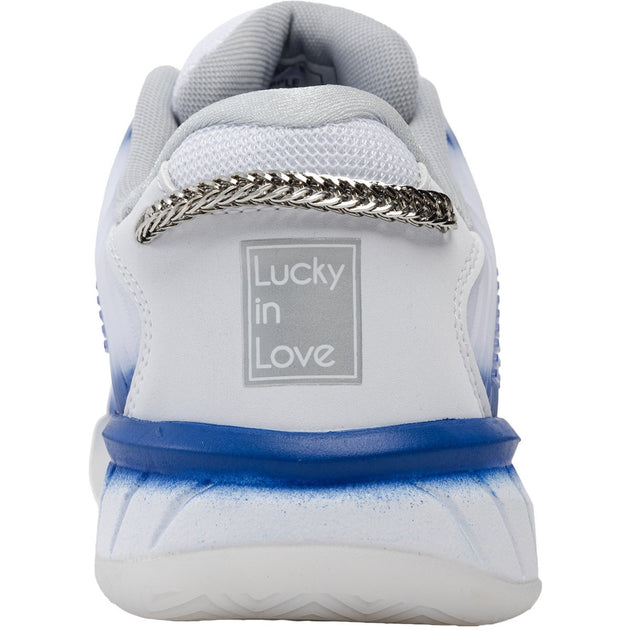 97382-110 K-Swiss Women's Hypercourt Express 2X Lucky N Love Tennis Shoes (White/Electric Blue/Silver)