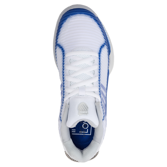 97382-110 K-Swiss Women's Hypercourt Express 2X Lucky N Love Tennis Shoes (White/Electric Blue/Silver)