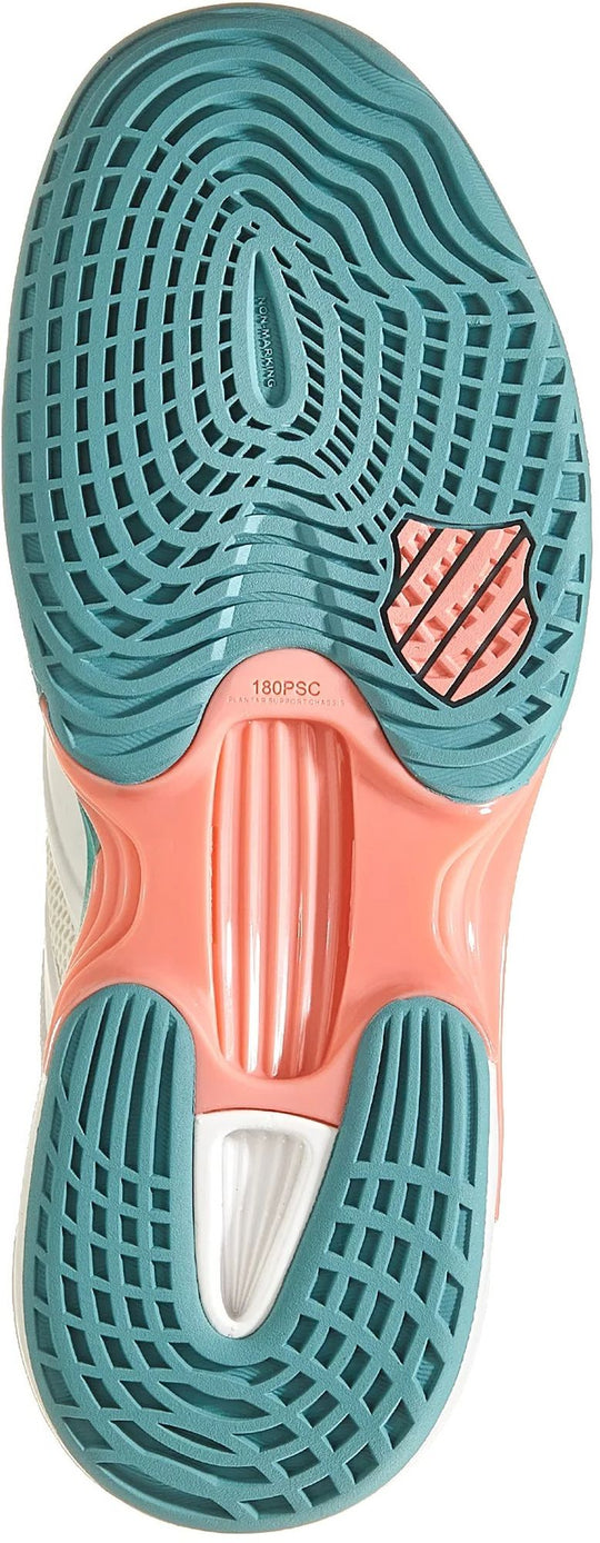 97392-143 K-Swiss Women's SpeedTrac Tennis Shoes (Blanc De Blanc/Nile Blue/Desert Flower)