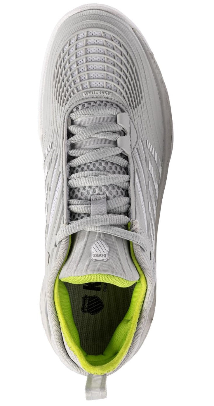 99071-034 K-Swiss Women's Hypercourt Supreme 2 Tennis Shoes (Gray Violet/White/Lime Green)