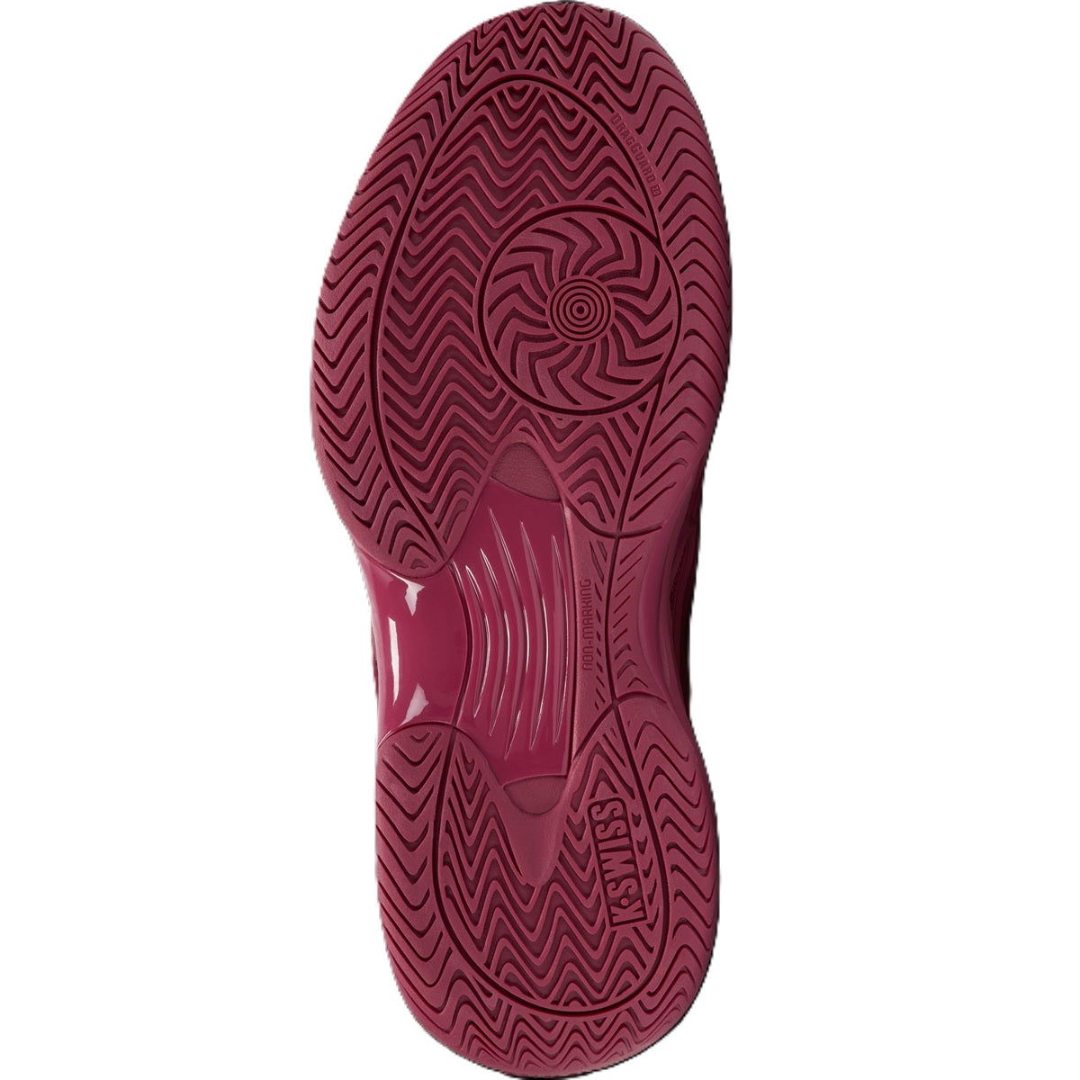 K-Swiss Women's Hypercourt Express 3 LIL Tennis Shoes (Merlot/Pink Salt) - View of Sole