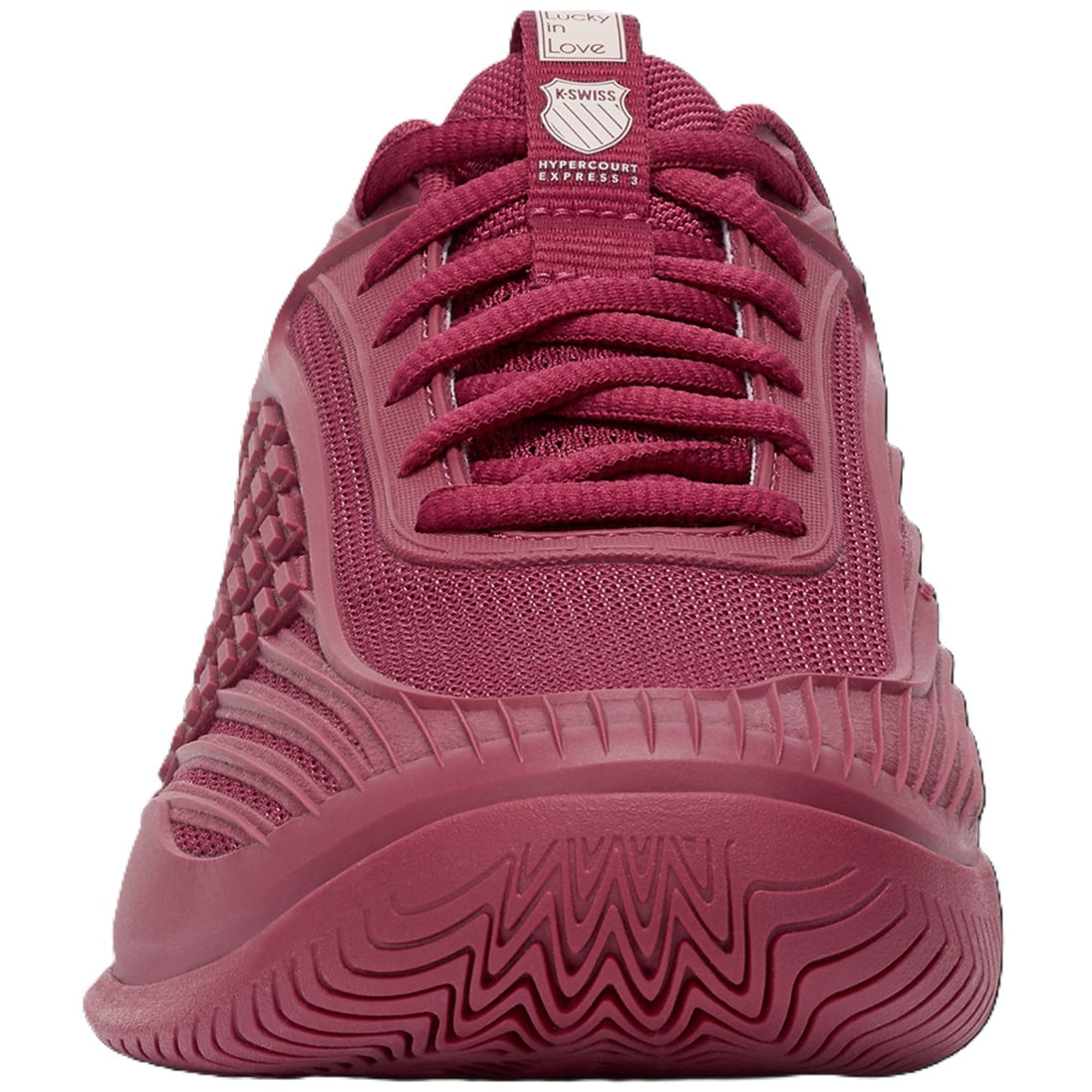 K-Swiss Women's Hypercourt Express 3 LIL Tennis Shoes (Merlot/Pink Salt) - Toe View