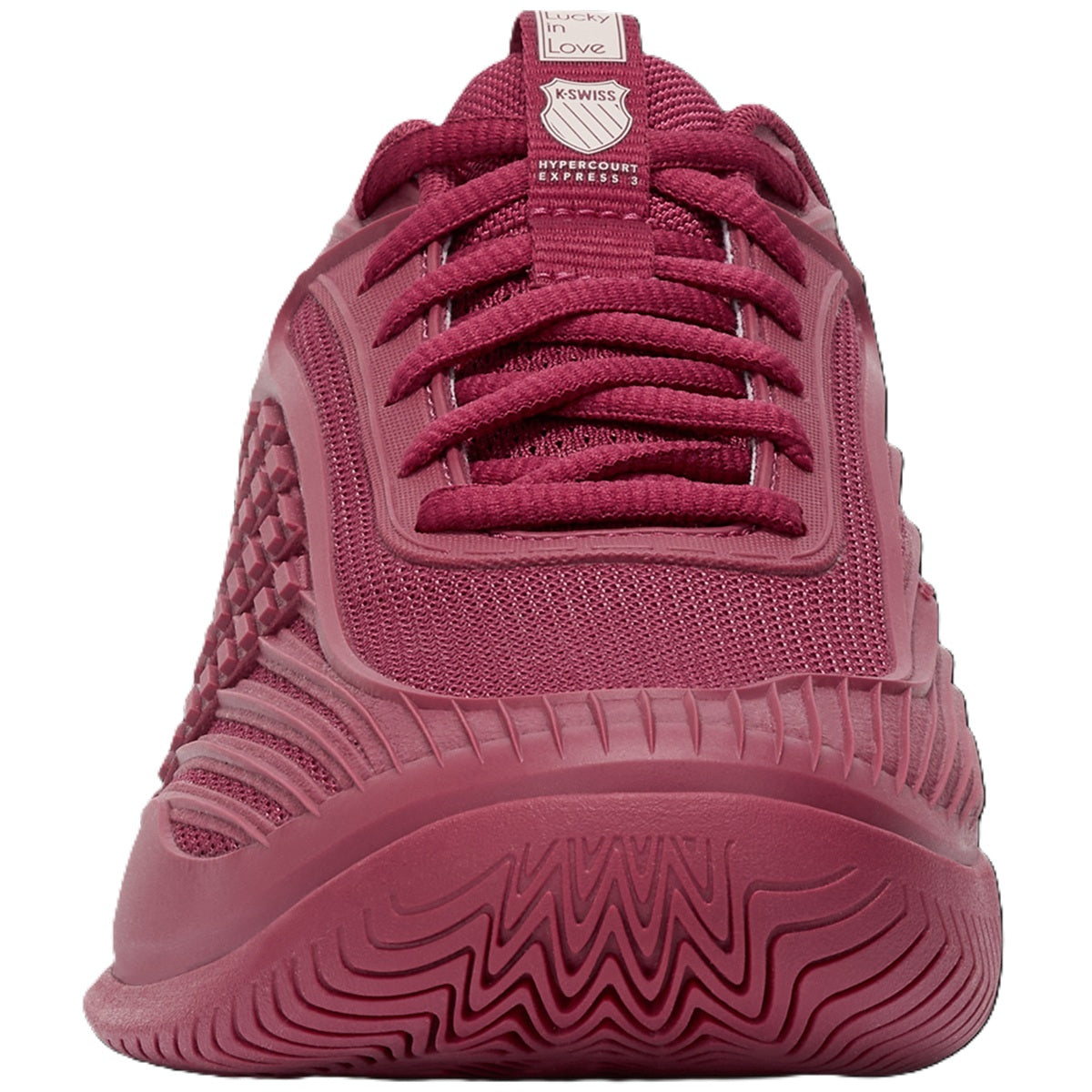 K-Swiss Women's Hypercourt Express 3 LIL Tennis Shoes (Merlot/Pink Salt) - Toe View