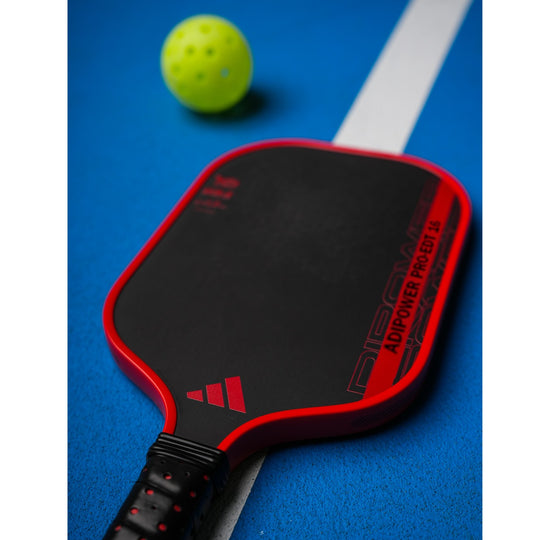 Adidas CJ Klinger Adipower Pro EDT Pickleball Paddle - padel on courth with ball