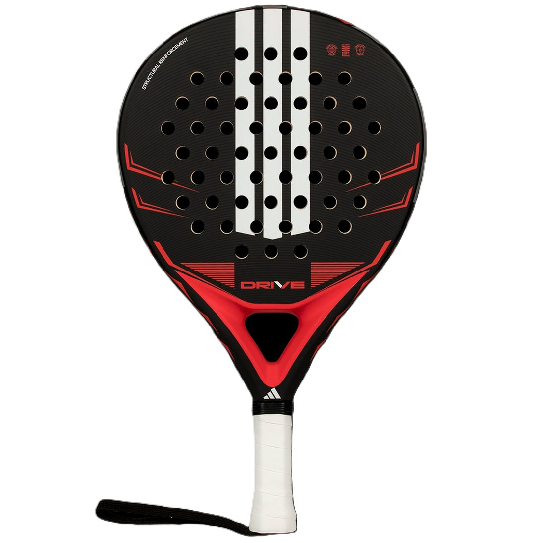 Adidas Drive Padel Racket (Black/Red) - face view