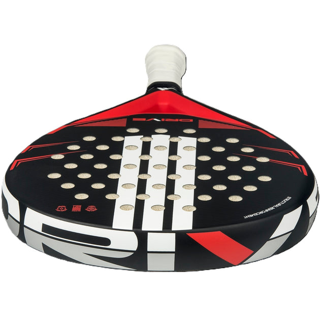 Adidas Drive Padel Racket (Black/Red) - top edge and face view