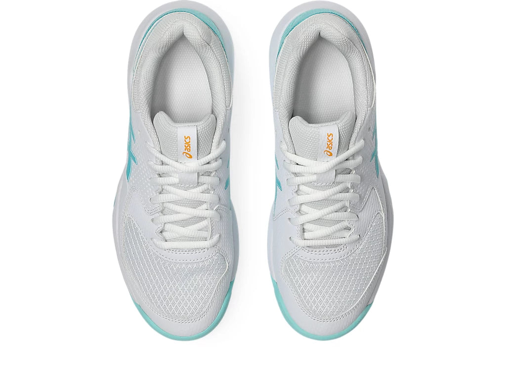 1042A236-102 Asics Women's Gel-Dedicate 8 Pickleball Shoes (White/Energy Aqua)