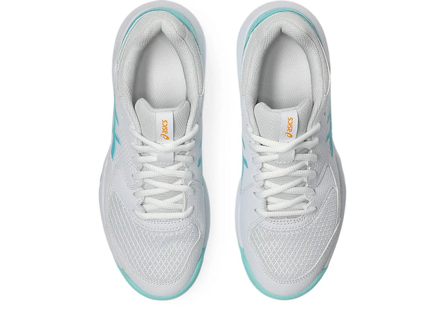 1042A236-102 Asics Women's Gel-Dedicate 8 Pickleball Shoes (White/Energy Aqua)