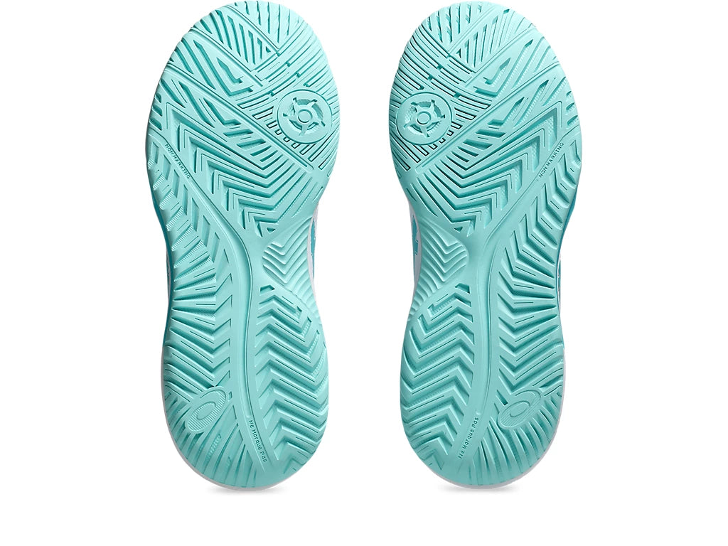 1042A236-102 Asics Women's Gel-Dedicate 8 Pickleball Shoes (White/Energy Aqua)