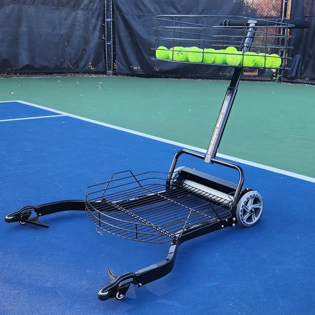 Tourna Ballport High Capacity Tennis Ball Mower, Black