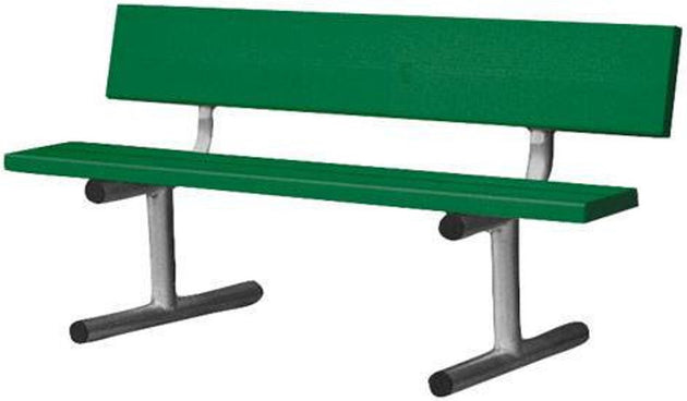 BEPG05 5' Portable Courtside Bench w Back (Forest Green, White)