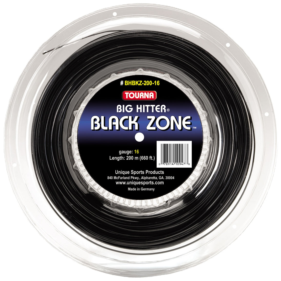 BHBKZ-200-16 Tourna Big Hitter Black Zone 16g Tennis String (Reel)