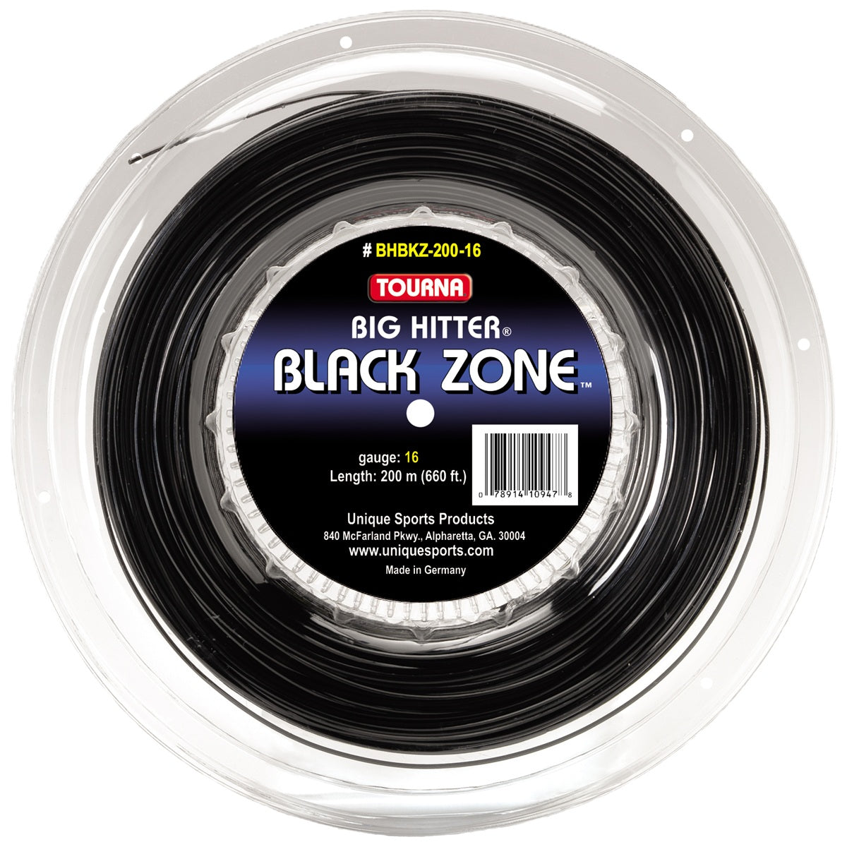 BHBKZ-200-16 Tourna Big Hitter Black Zone 16g Tennis String (Reel)