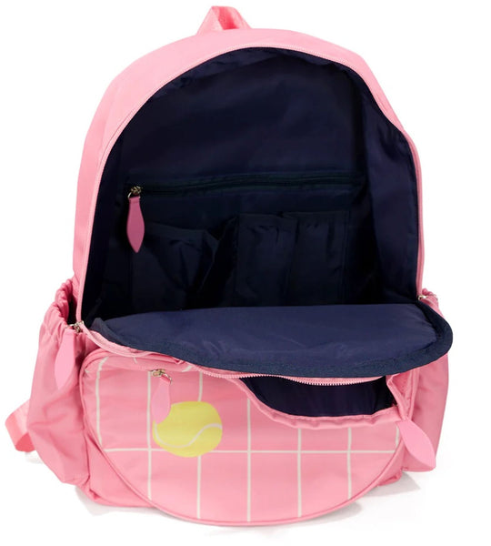 Ame & Lulu Big Love Tennis Backpack (Coral Tennis Grid)