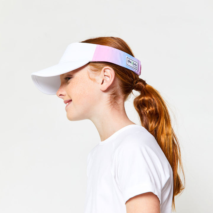 BLV259 Ame & Lulu Big Love Tennis Visor (Pink/Blue Sorbet)