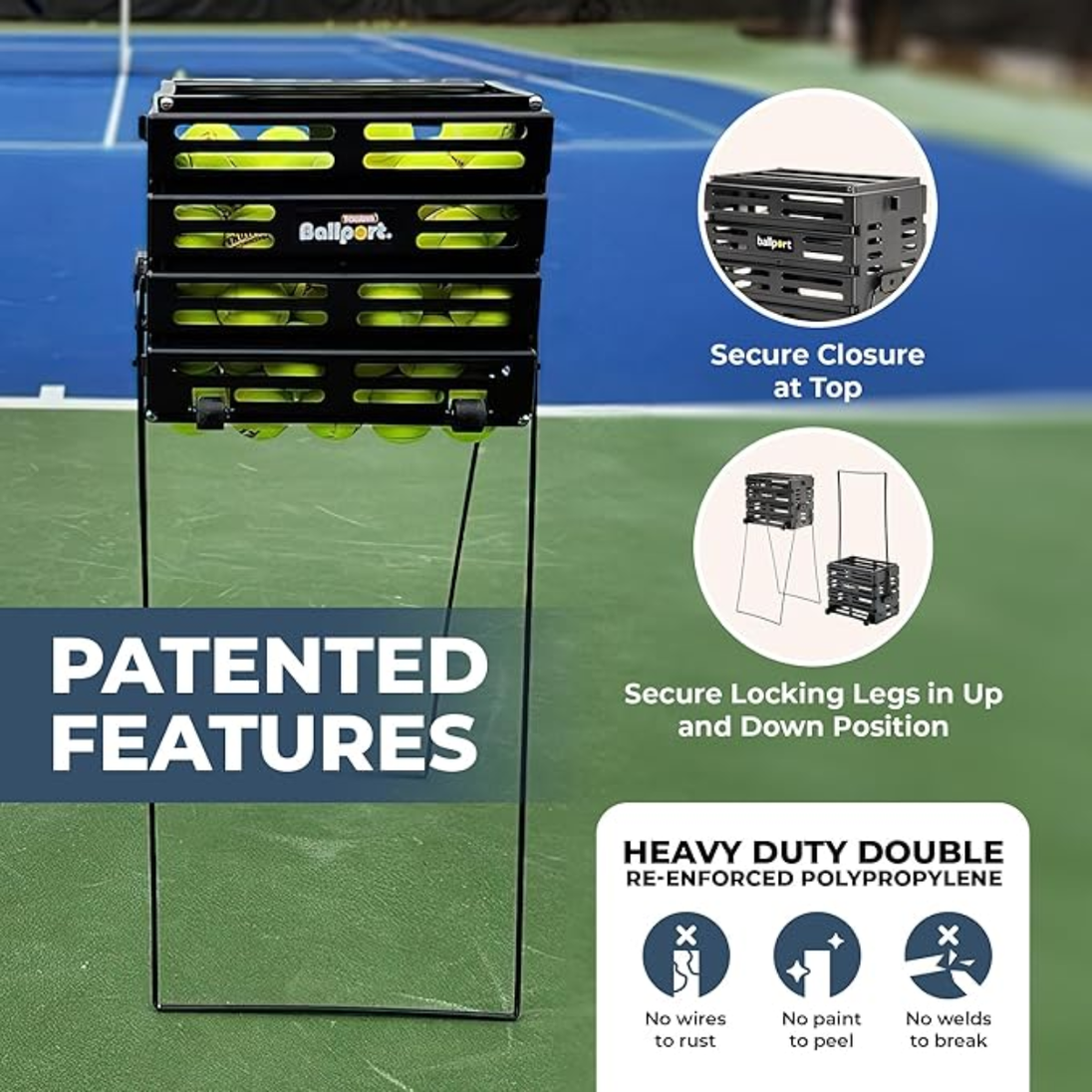 BPD-80W_Tourna_Ballport_Deluxe_Tennis_Ball_Hopperwith_Wheels