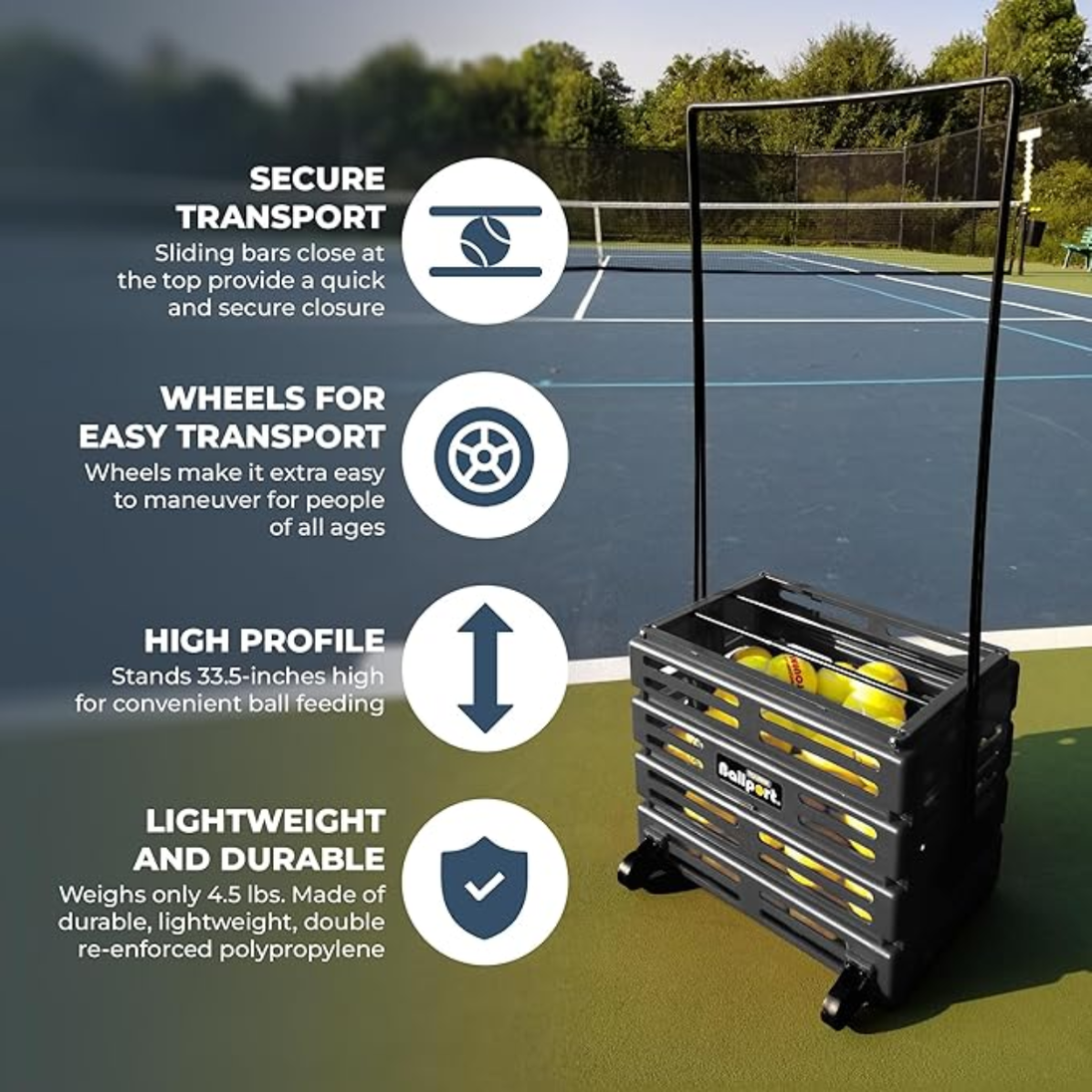 BPD-80W_Tourna_Ballport_Deluxe_Tennis_Ball_Hopperwith_Wheels