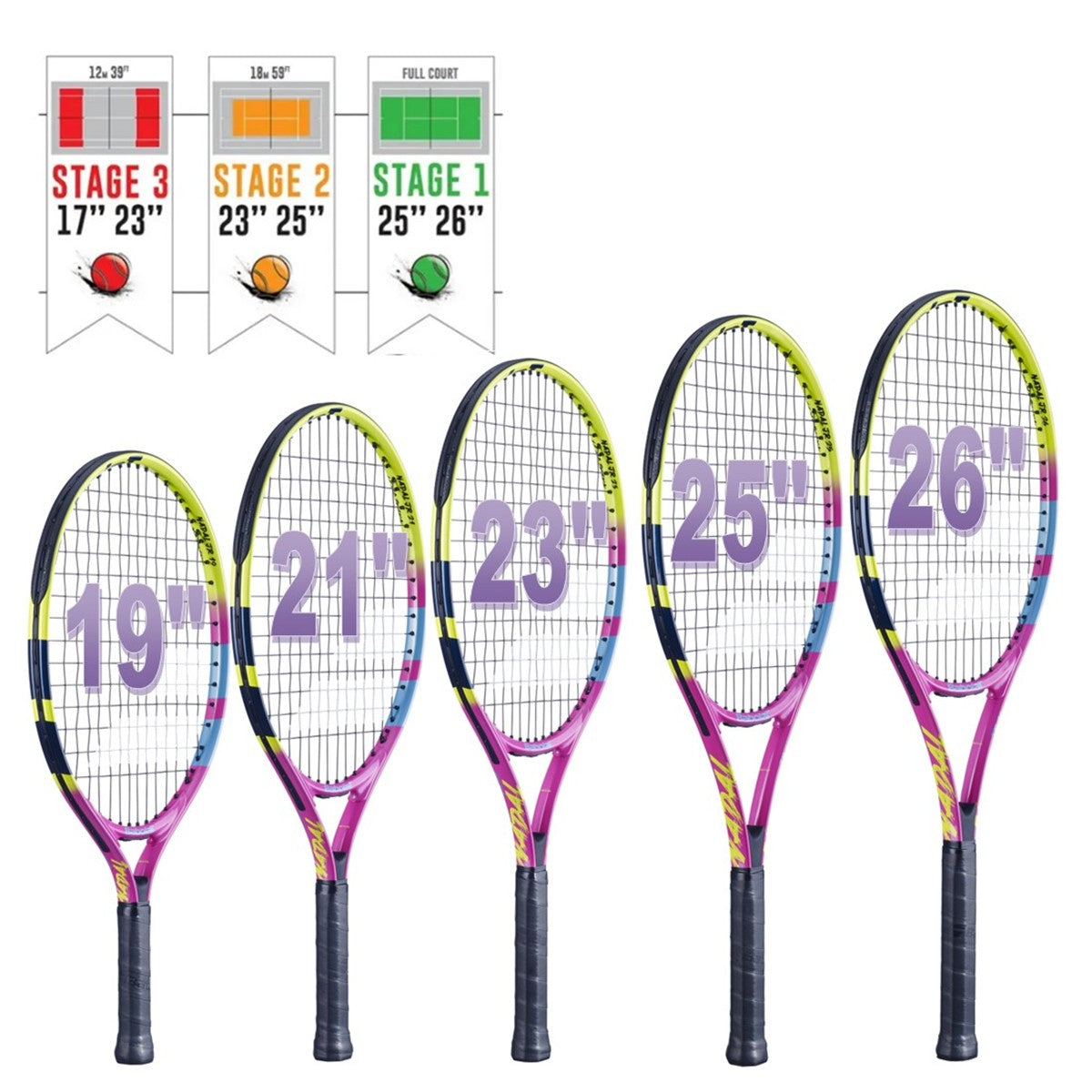 NadalRafaJr-RedFelt Babolat Nadal Junior Tennis Racquet (Rafa 2nd Edition) bundled w 3 Red Felt Tennis Balls