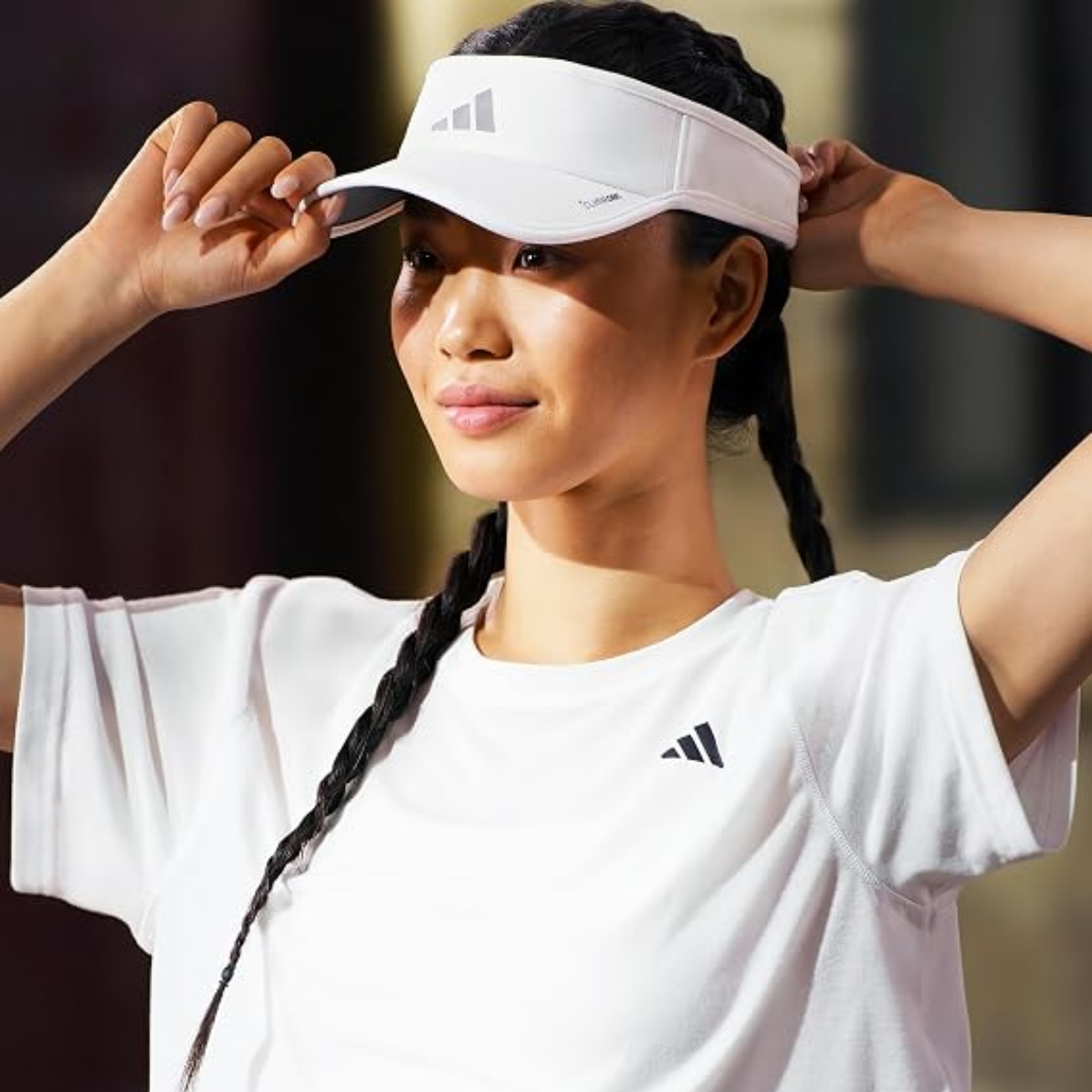CADH9G-BEI_Adidas_Women's_Superlite_3_Tennis_Visor_Crystal_Linen_Beige_Trace_Khaki