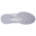 The outsole of a white athletic shoe, showing the textured tread pattern.