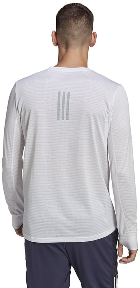 HB7456 Adidas Men's Own The Run Long Sleeve Tennis Training Tee (White)