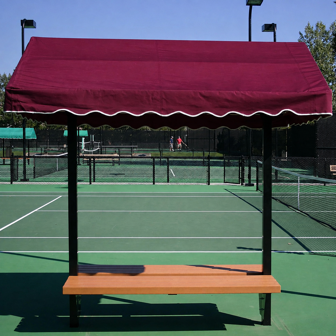 SunTrends Flat Cabana Benches - Direct Burial - burgundy
