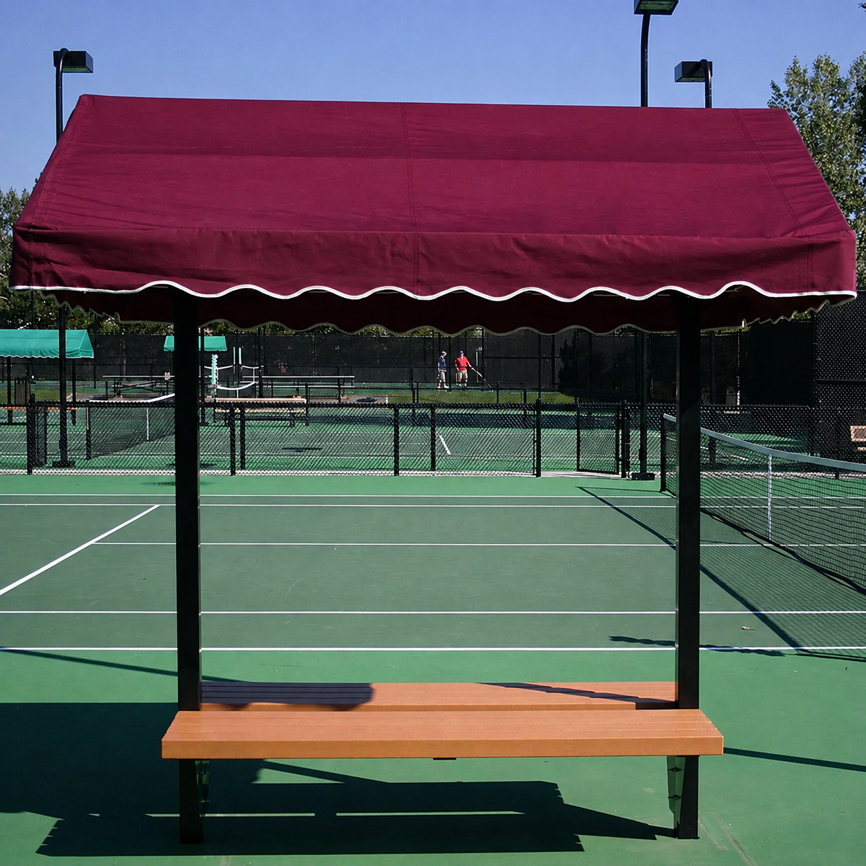 SunTrends Flat Cabana Benches - Direct Burial - burgundy