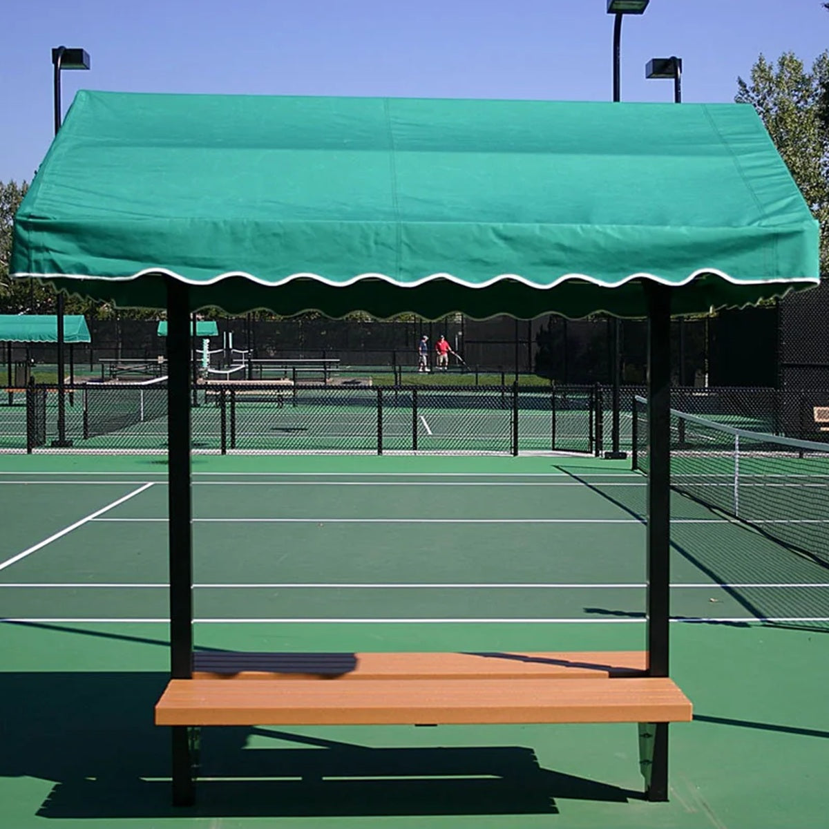 SunTrends Flat Cabana Benches - green canopy