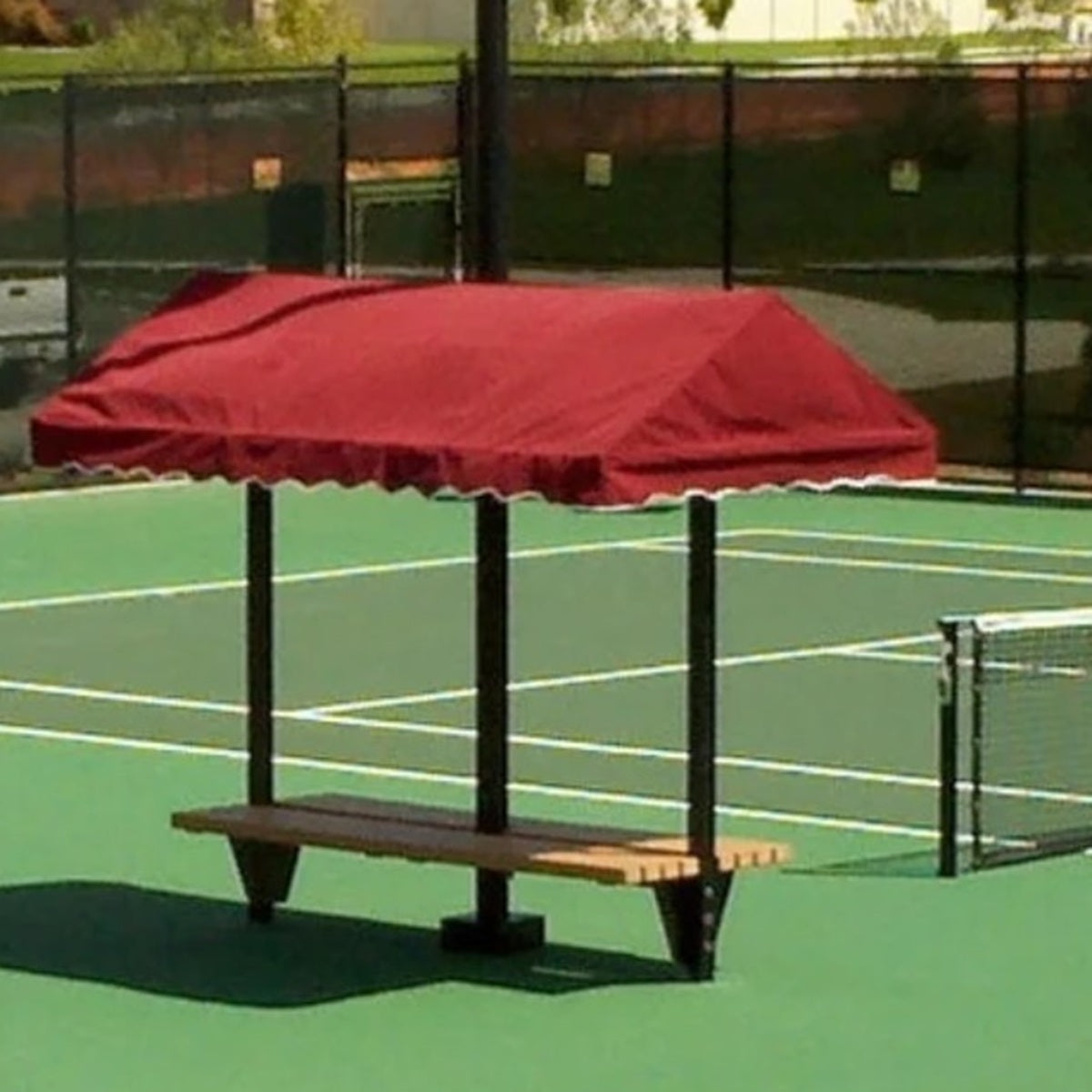 SunTrends Flat Cabana Benches - Direct Burial - Maroon