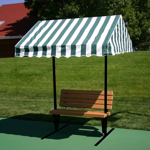 CB-BB-6-DB SunTrends 6 ft Cabana Tennis Court Bench w Backrest - Direct Burial